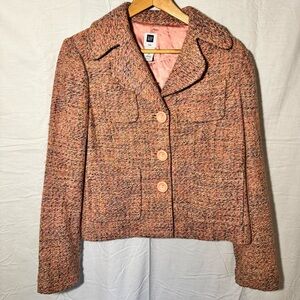 GAP Women's Pink/Brown Tweed Blazer